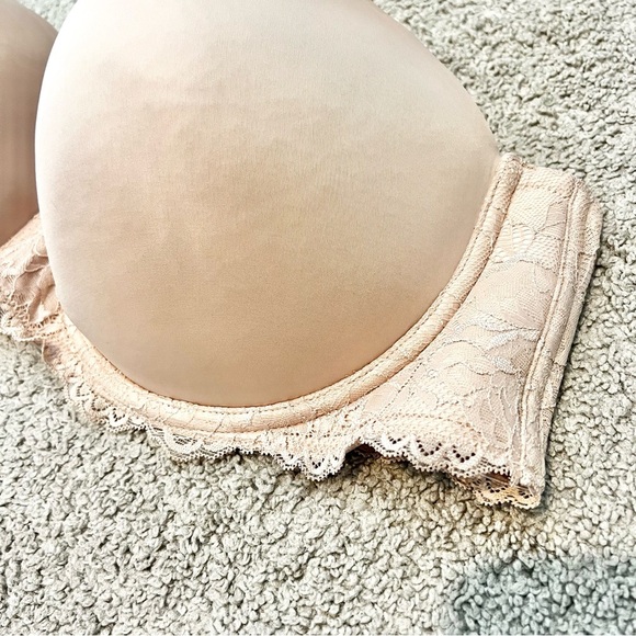 Torrid Bra Womens 48D Beige Nude Curve Lightly Lined Strapless Padded Lace - Picture 2 of 10